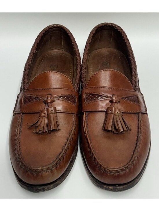 Allen Edmonds Maxfield leather loafers shoes mens size 10 brown 47716 Tassel main image 5